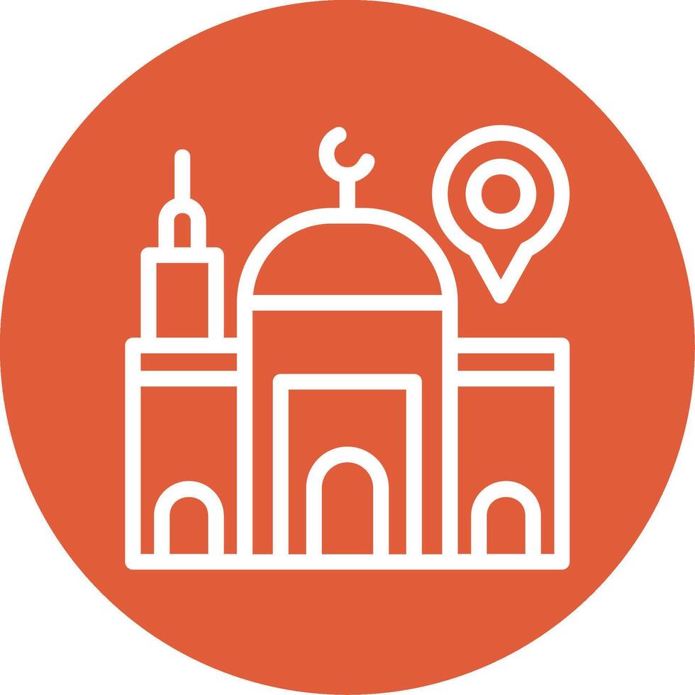 Mosque Outline Circle Icon vector