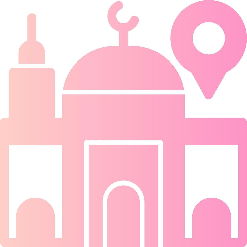 Mosque Solid Multi Gradient Icon vector