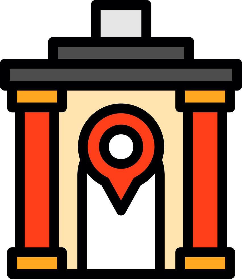 Temple Line Filled Icon vector