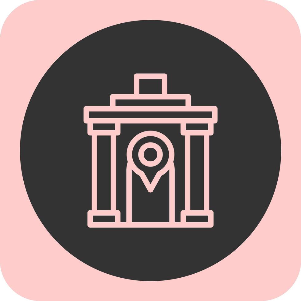 Temple Linear Round Icon vector