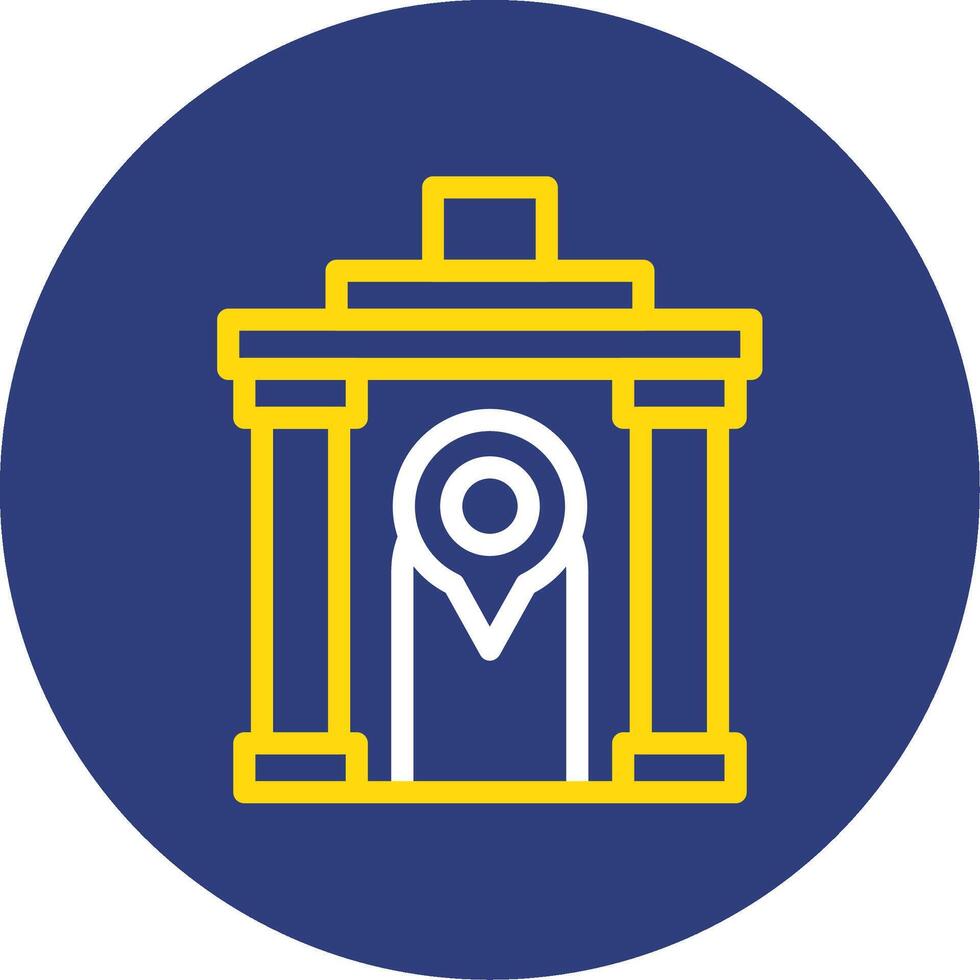 Temple Dual Line Circle Icon vector