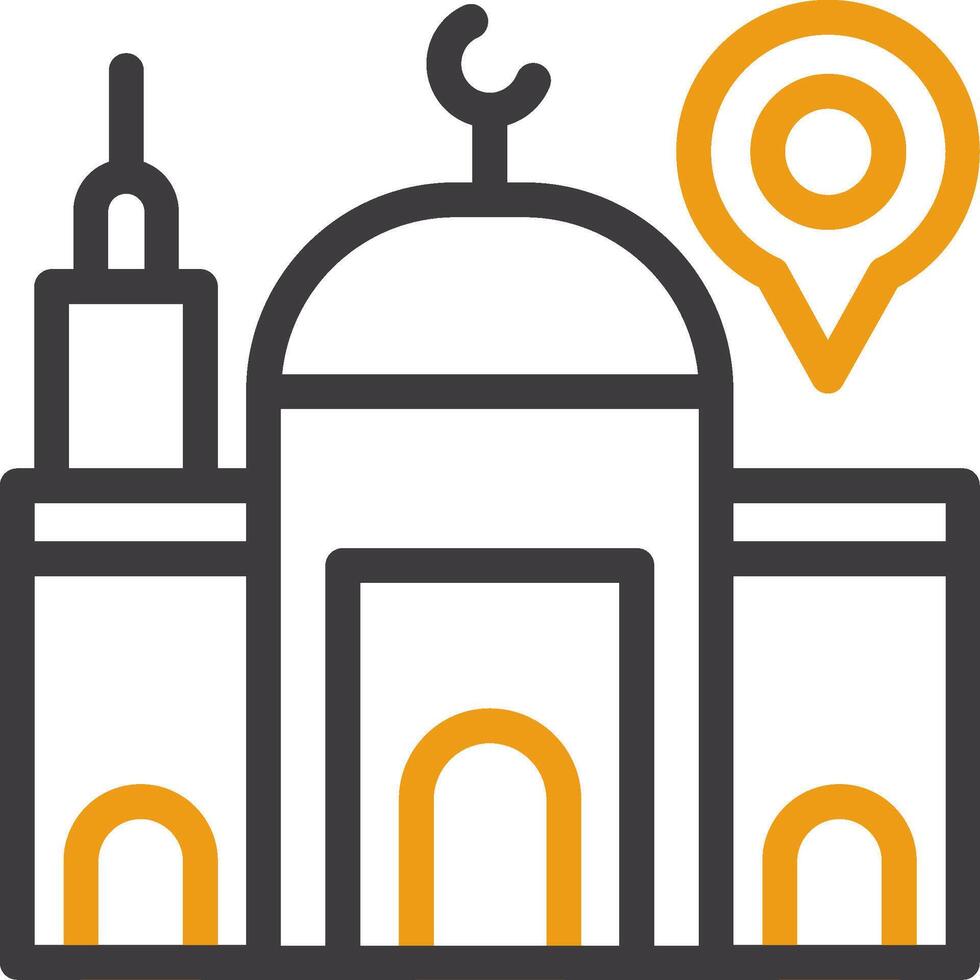 Mosque Line Two Color Icon vector