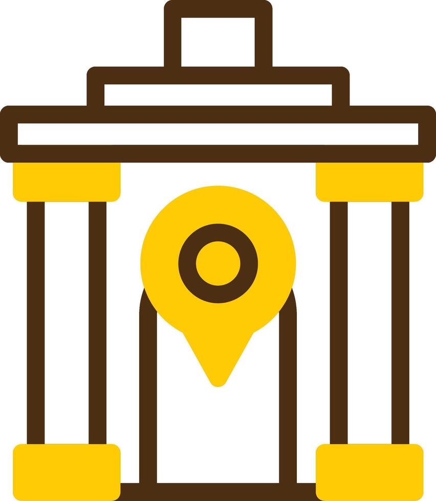 Temple Yellow Lieanr Circle Icon vector