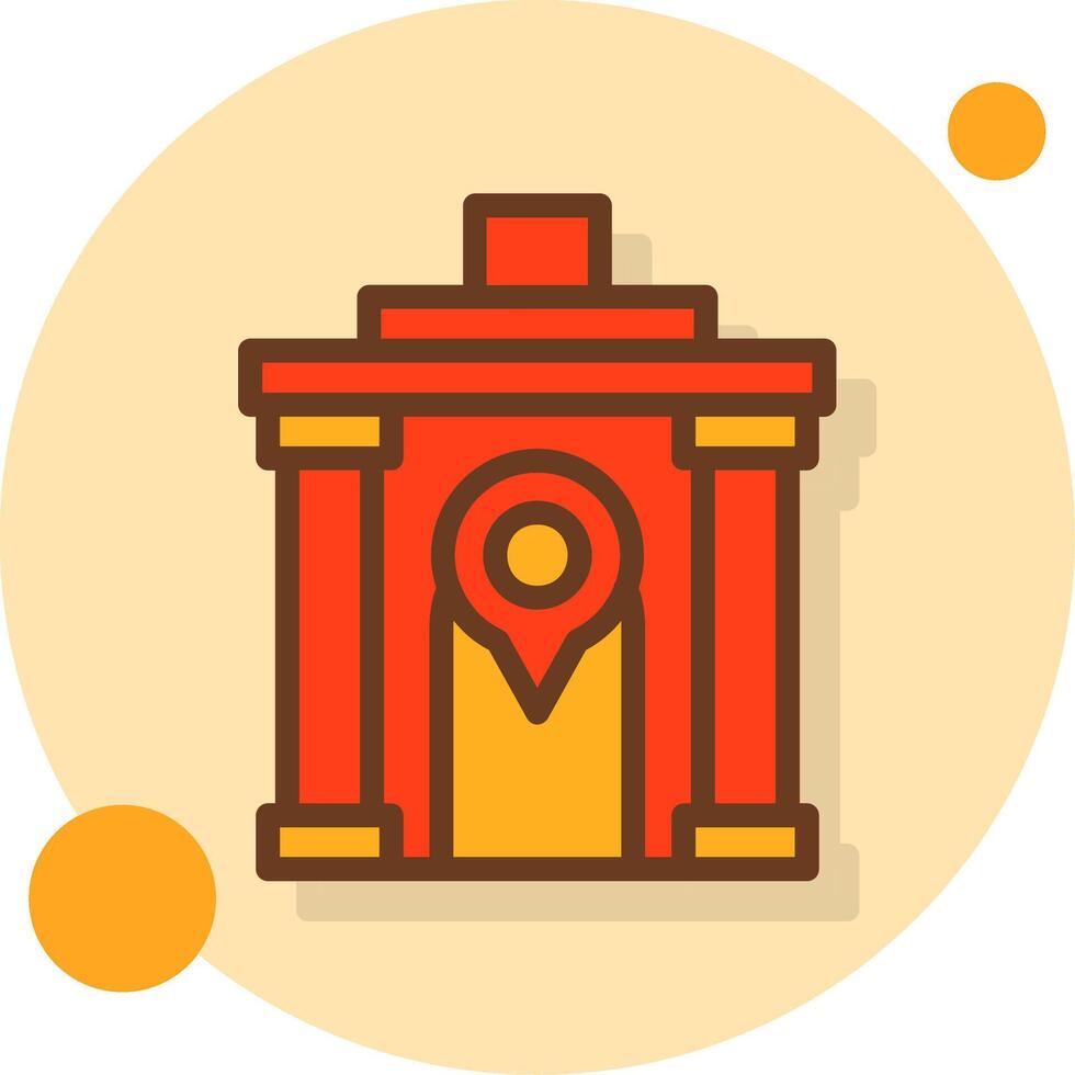Temple Filled Shadow Circle Icon vector