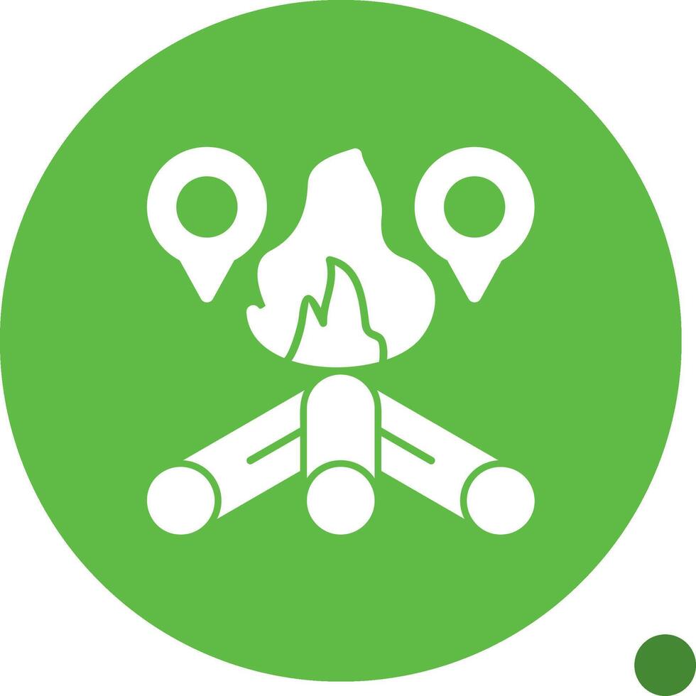 Bone Fire Glyph Shadow Icon vector