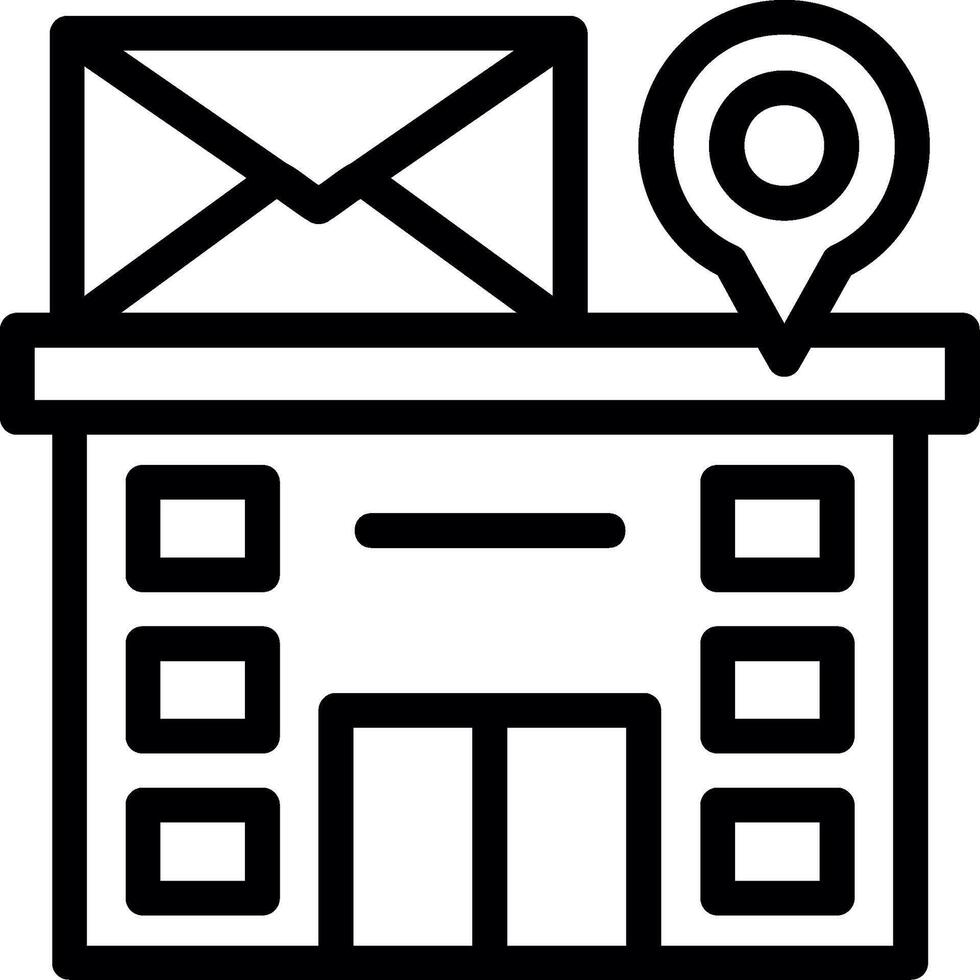 icono de línea de oficina de correos vector