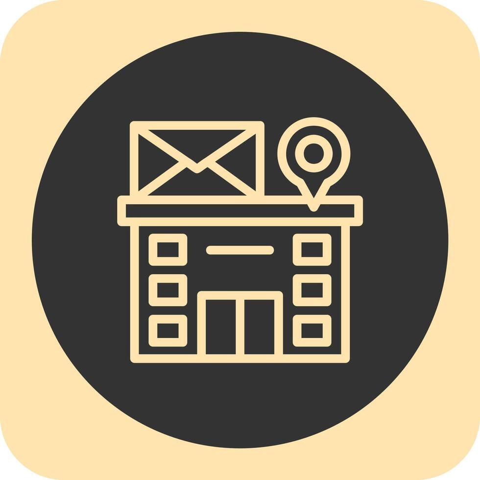 Post Office Linear Round Icon vector