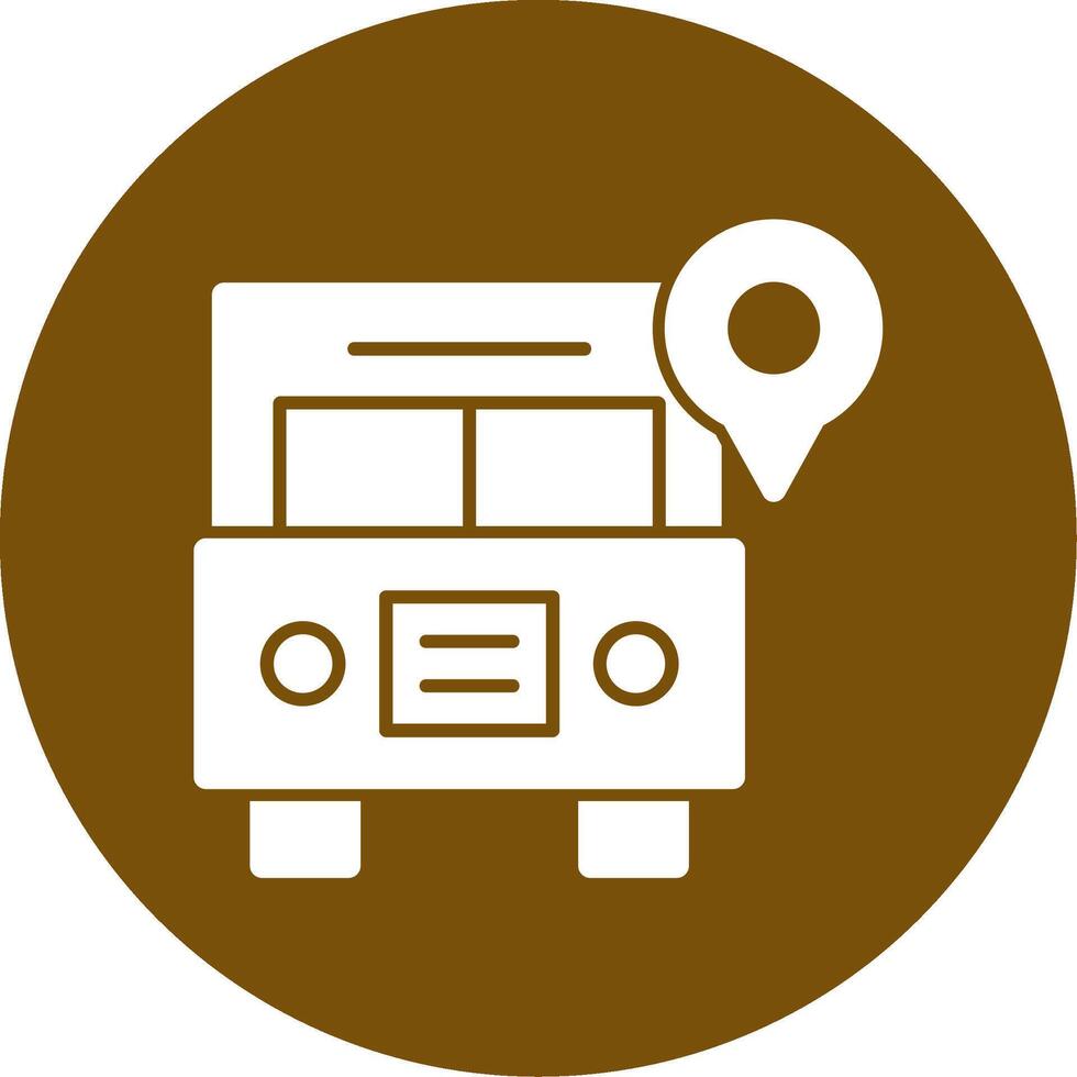 Bus Glyph Circle Icon vector