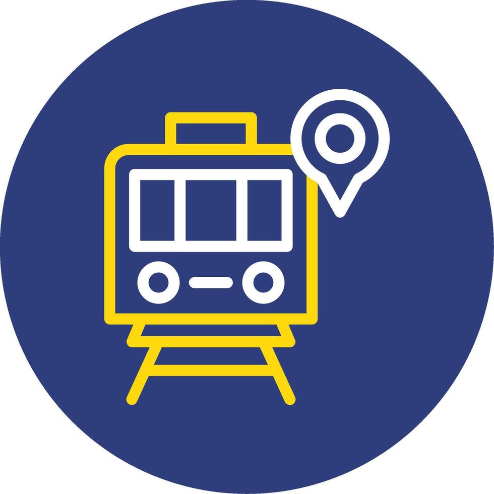 Subway Dual Line Circle Icon vector
