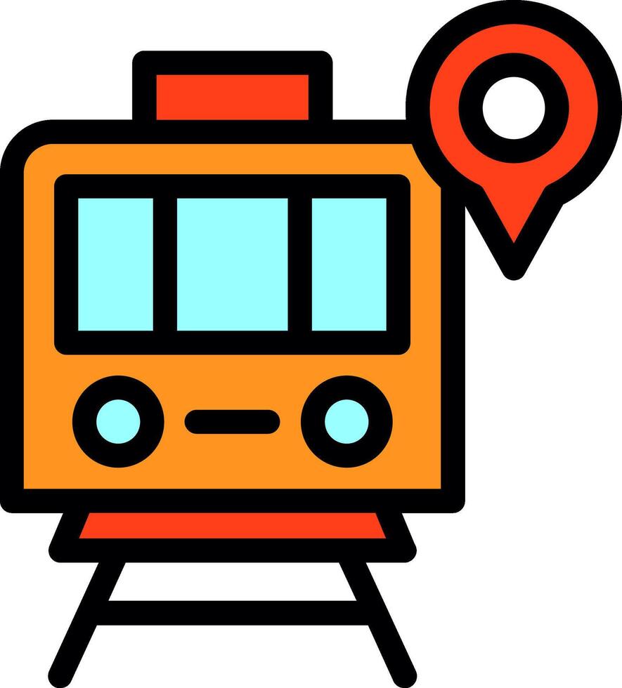 Subway Line Filled Icon vector