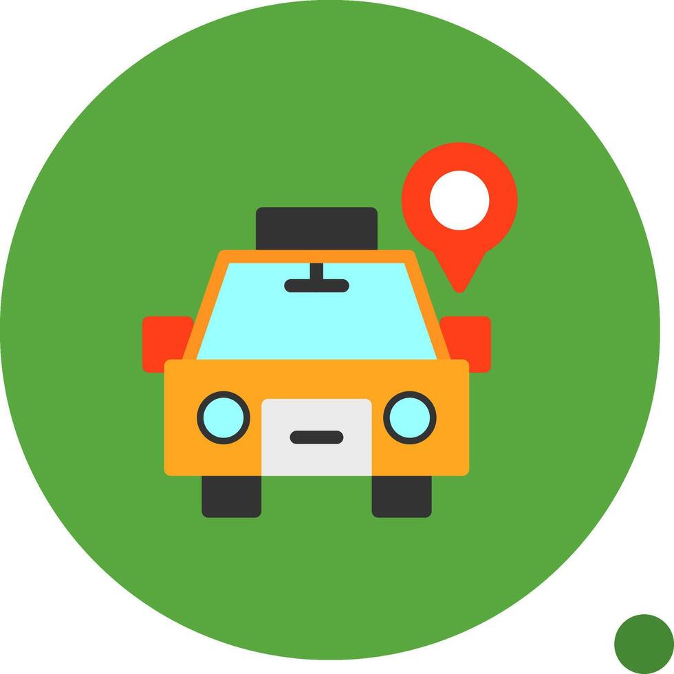 Taxi plano sombra icono vector