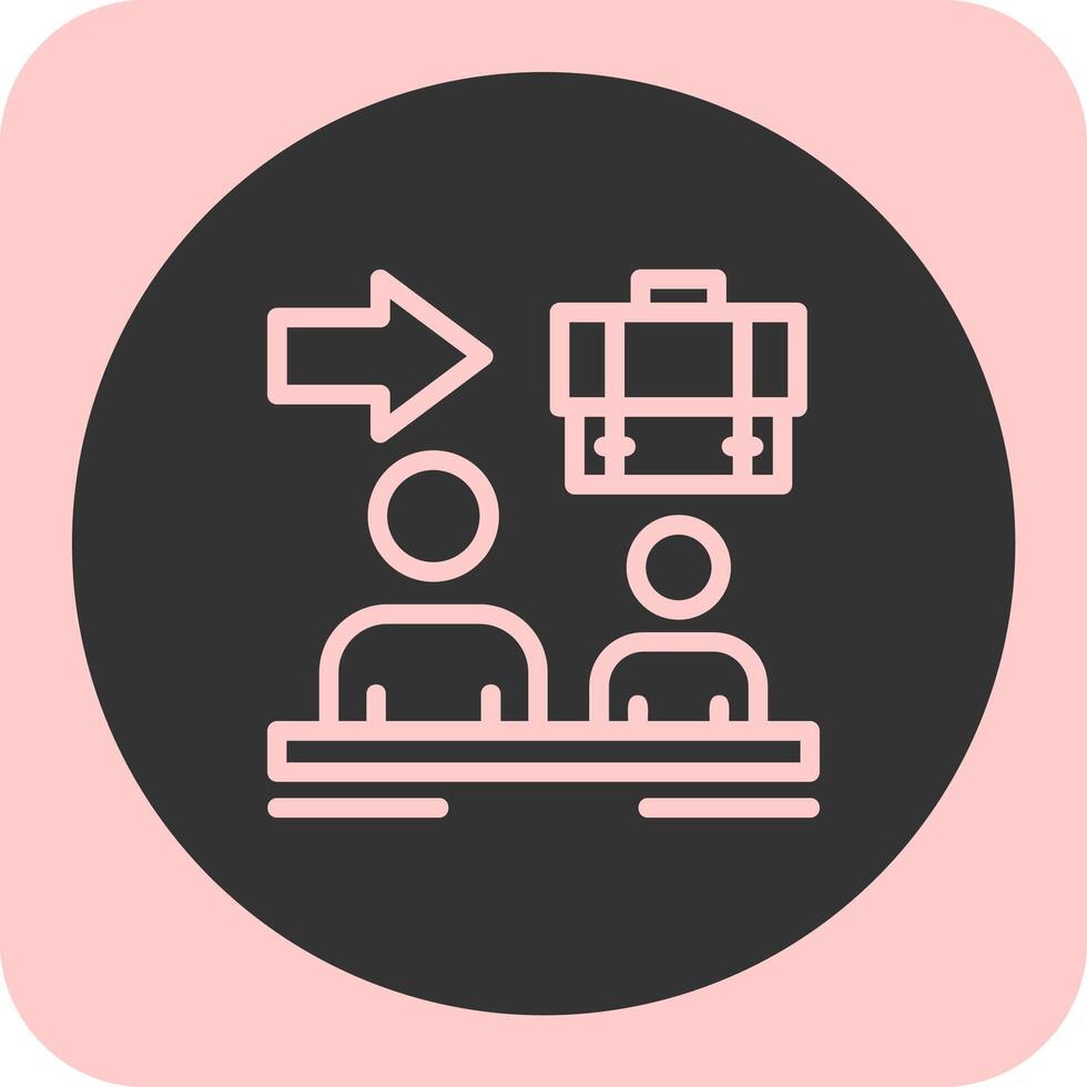 Handover Linear Round Icon vector