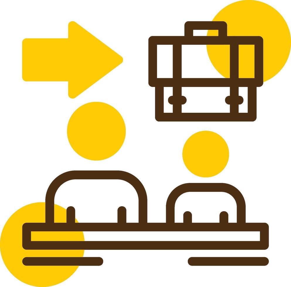 Handover Yellow Lieanr Circle Icon vector