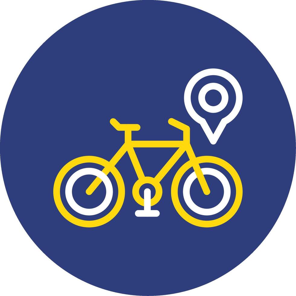 Bicycle Dual Line Circle Icon vector