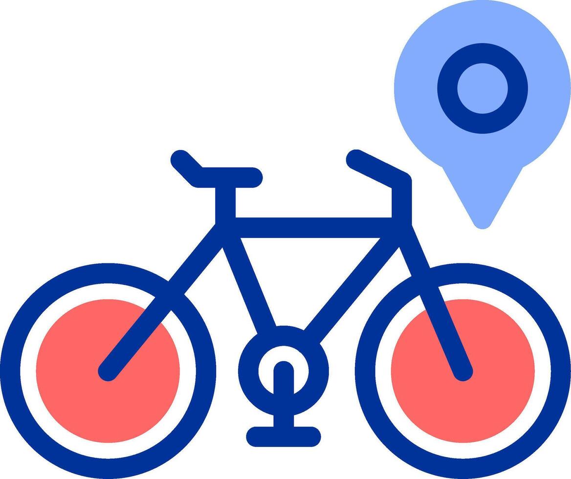 bicicleta color lleno icono vector