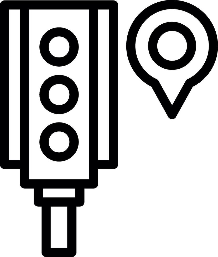 Traffic Light Line Icon vector