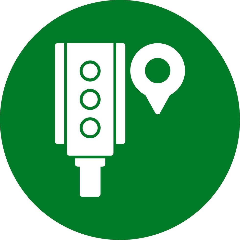 Traffic Light Glyph Circle Icon vector
