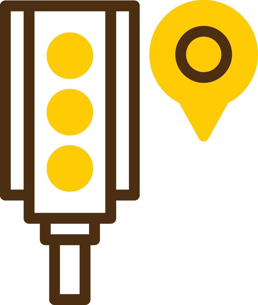 Traffic Light Yellow Lieanr Circle Icon vector