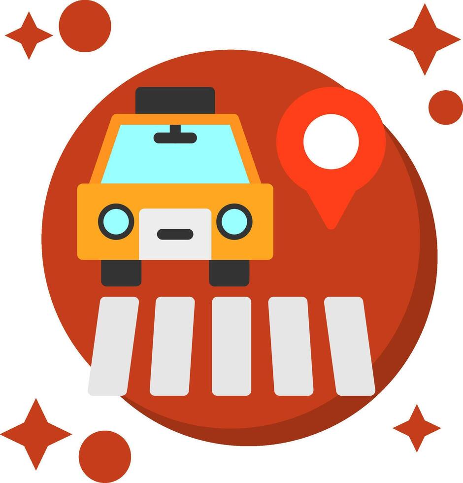 Crosswalk Tailed Color Icon vector
