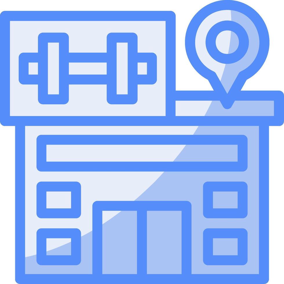 Gym Line Filled Blue Icon vector