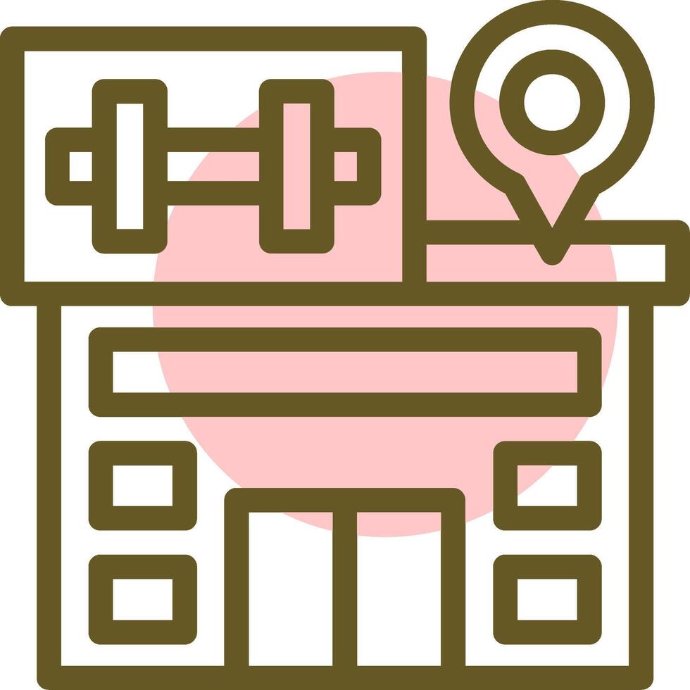 Gym Linear Circle Icon vector