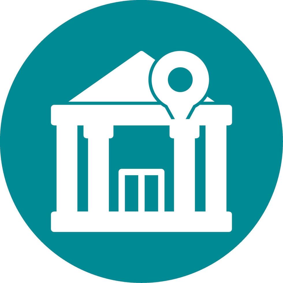 Museum Glyph Circle Icon vector