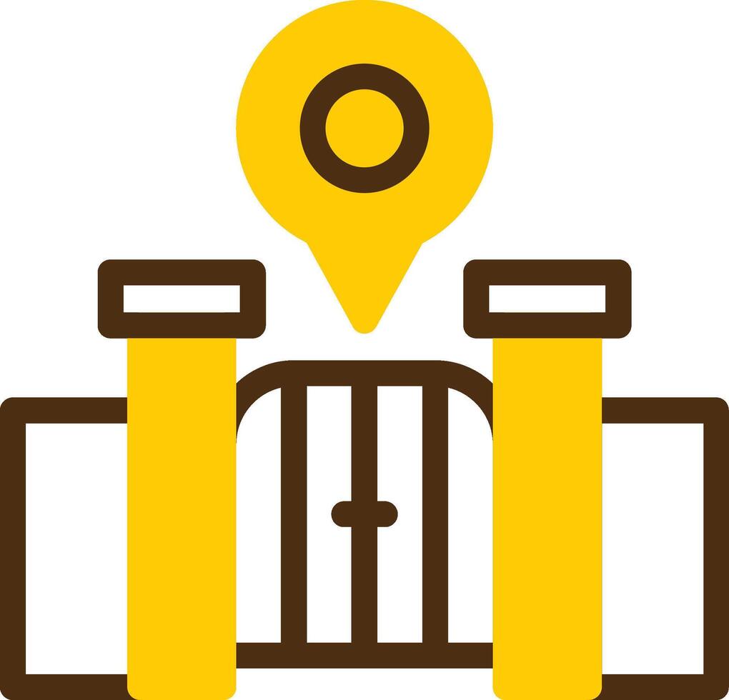 Zoo Yellow Lieanr Circle Icon vector