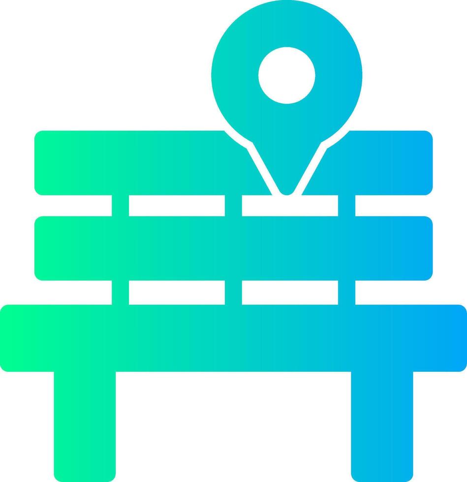 Park Bench Solid Multi Gradient Icon vector