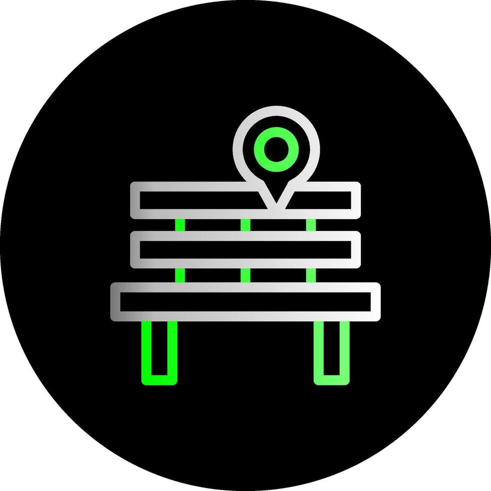 Park Bench Dual Gradient Circle Icon vector