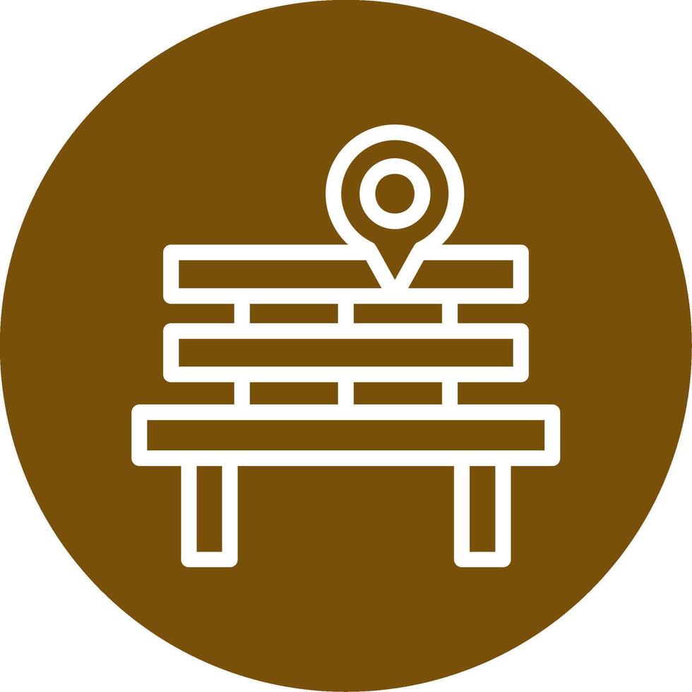 Park Bench Outline Circle Icon vector