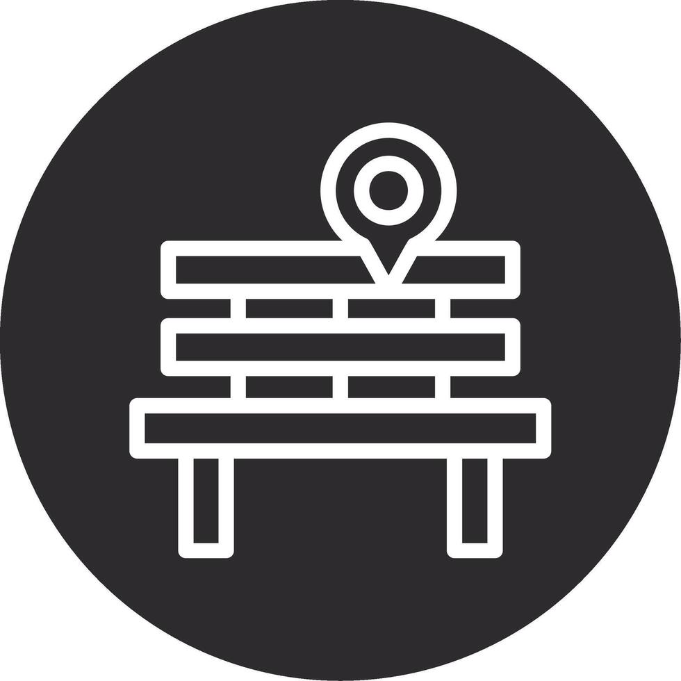 Park Bench Inverted Icon vector