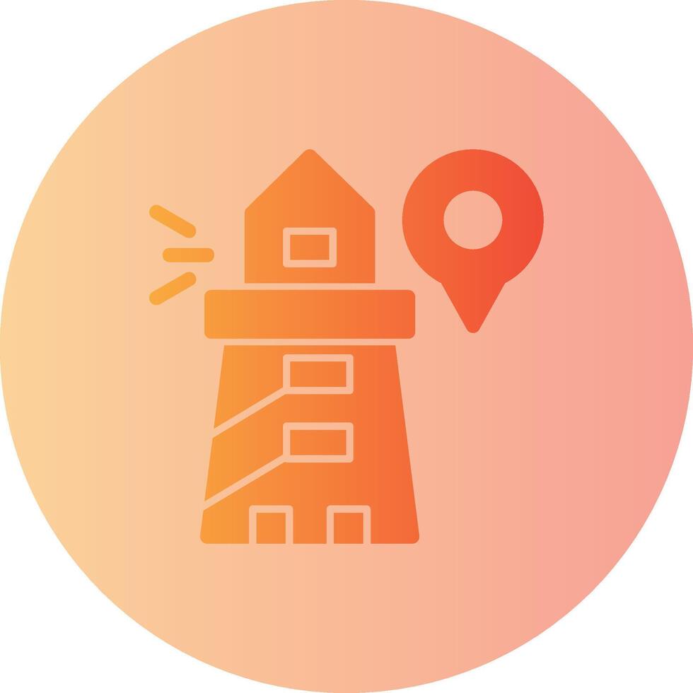 Lighthouse Gradient Circle Icon vector