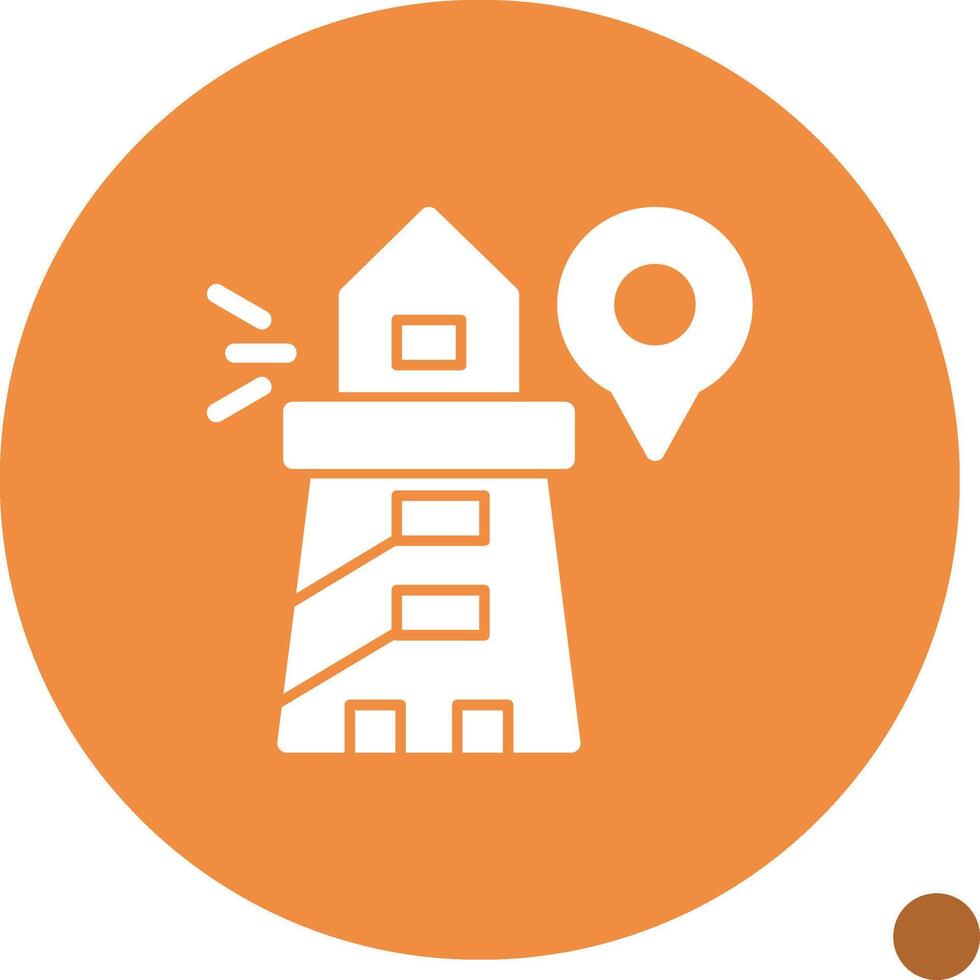 Lighthouse Glyph Shadow Icon vector