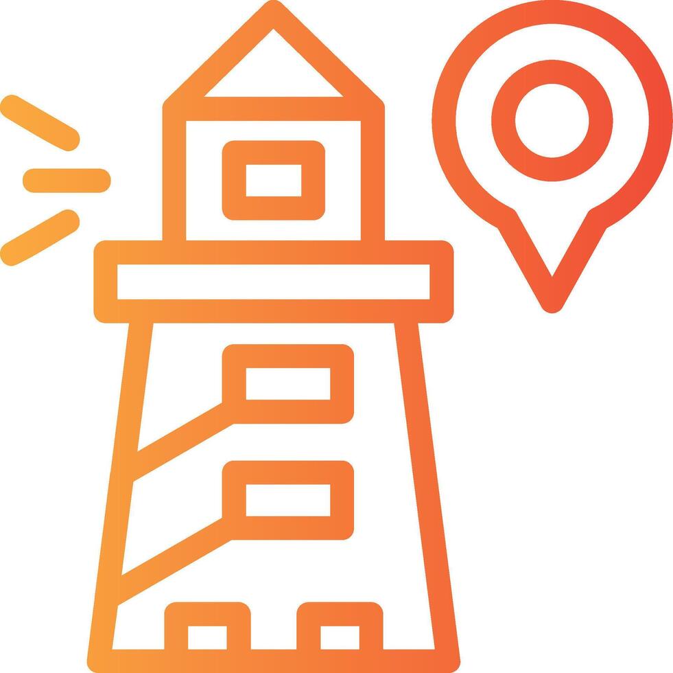 Lighthouse Linear Gradient Icon vector