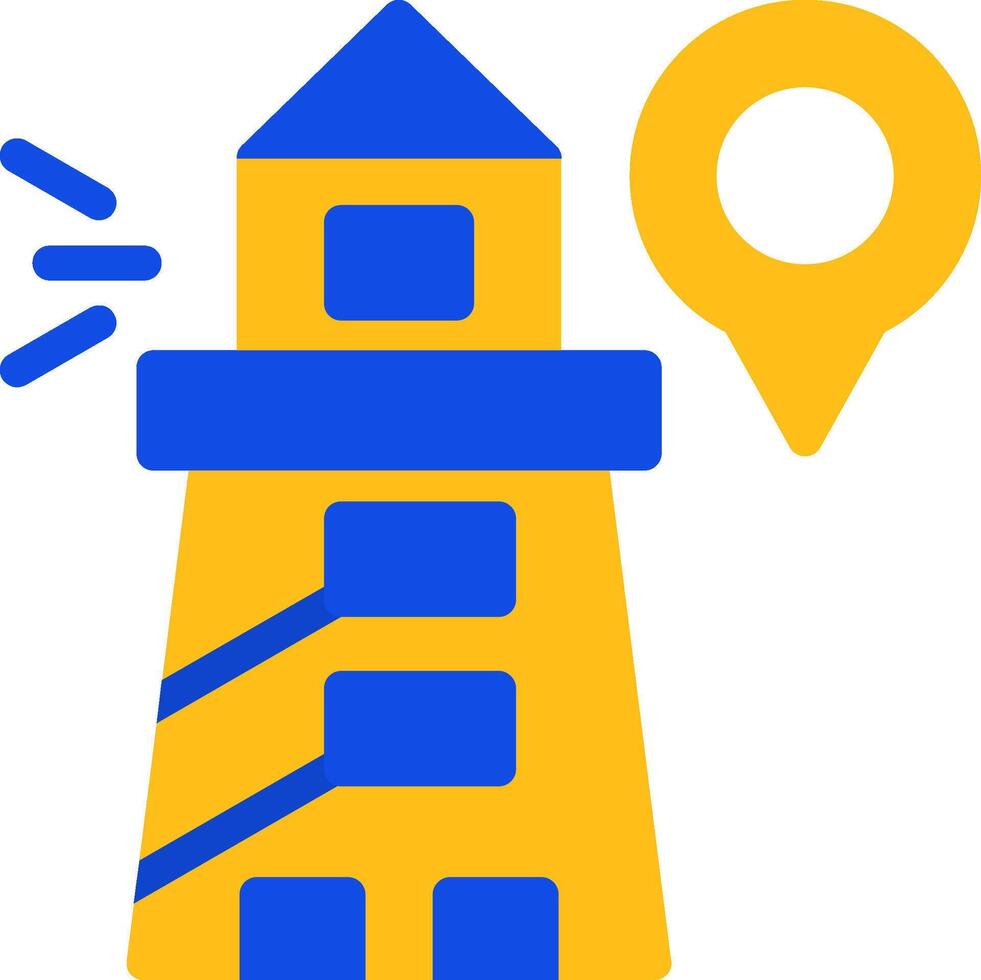 Lighthouse Flat Two Color Icon vector