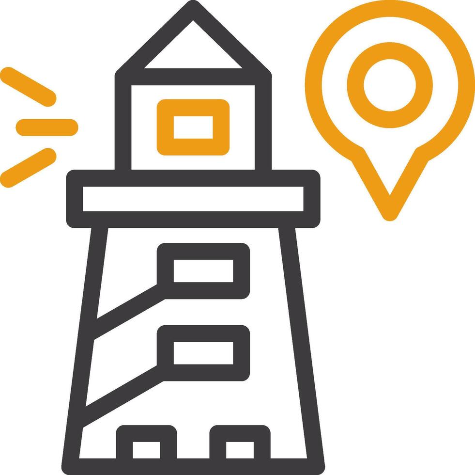 Lighthouse Line Two Color Icon vector