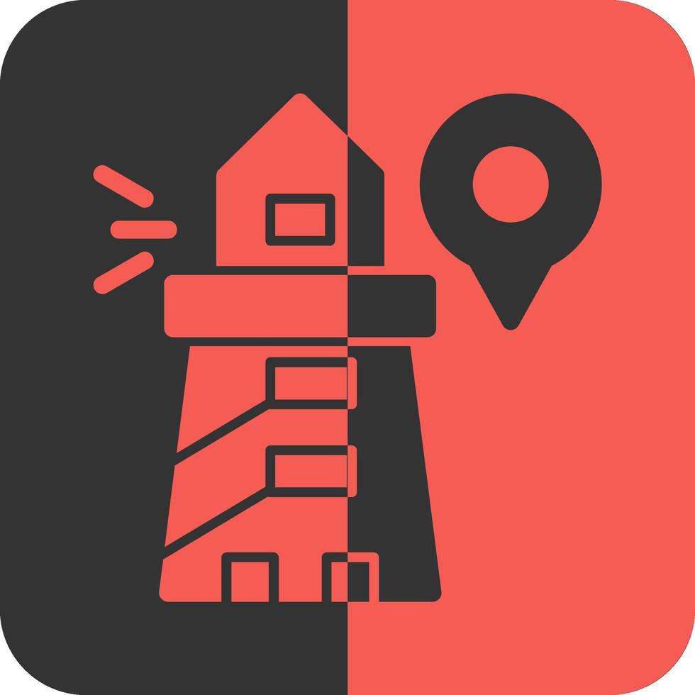 Lighthouse Red Inverse Icon vector