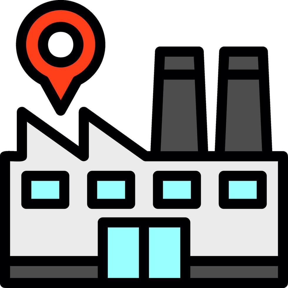 Factory Line Filled Icon vector