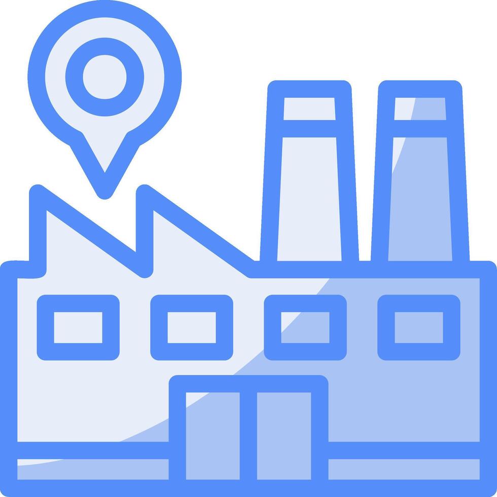 Factory Line Filled Blue Icon vector