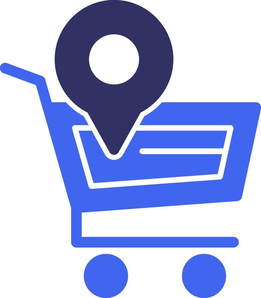 Shopping Cart Solid Two Color Icon vector