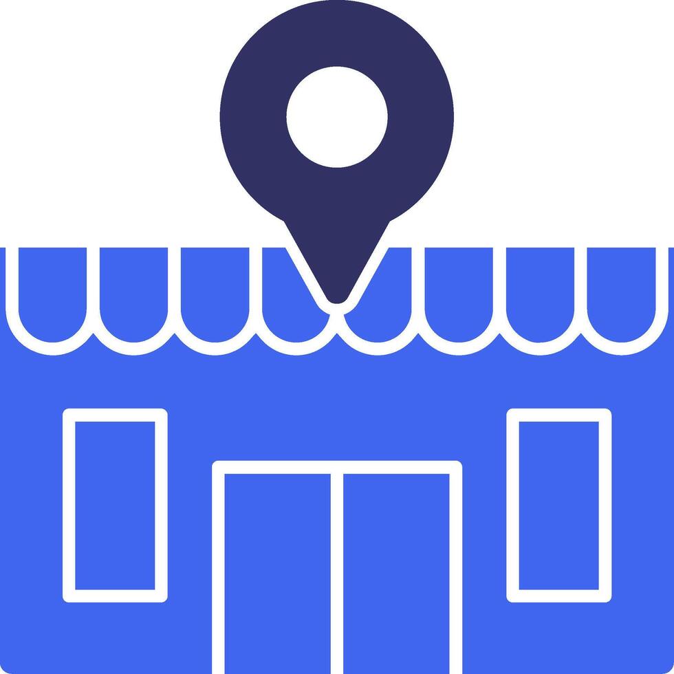 Grocery Store Solid Two Color Icon vector