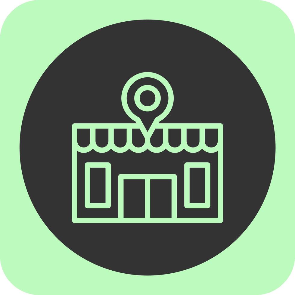 Grocery Store Linear Round Icon vector