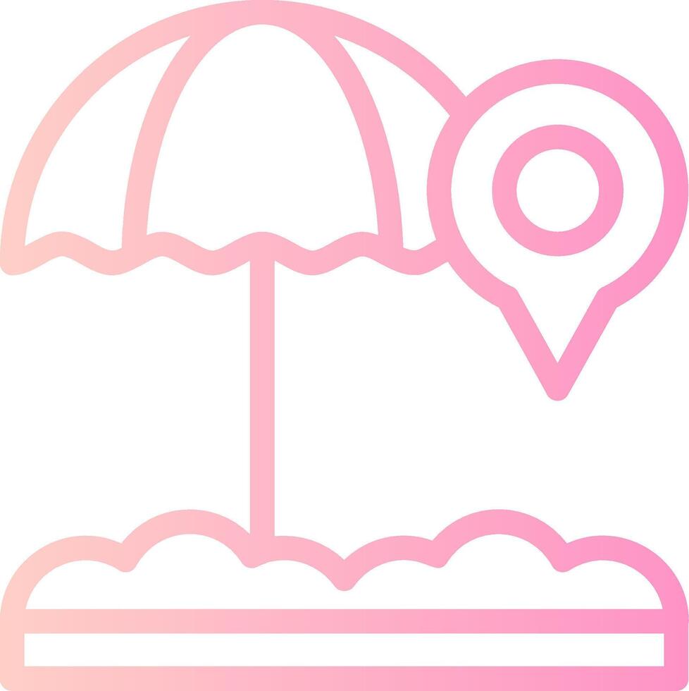 Beach Umbrella Linear Gradient Icon vector