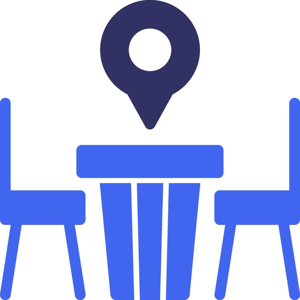 Restaurant Table Solid Two Color Icon vector