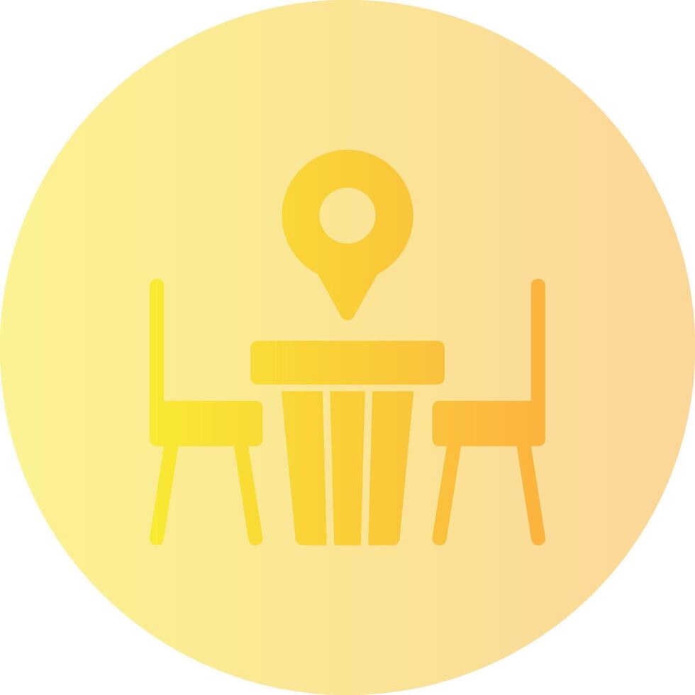 Restaurant Table Gradient Circle Icon vector