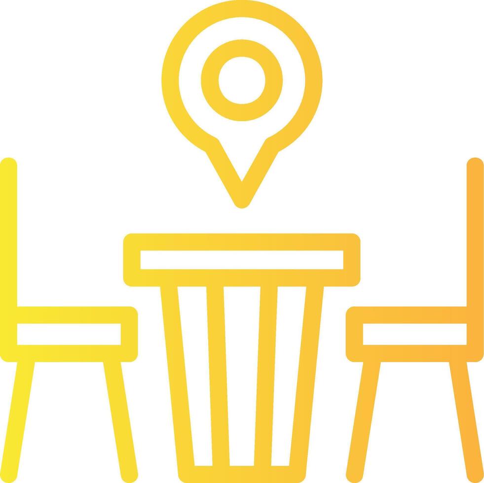 Restaurant Table Linear Gradient Icon vector