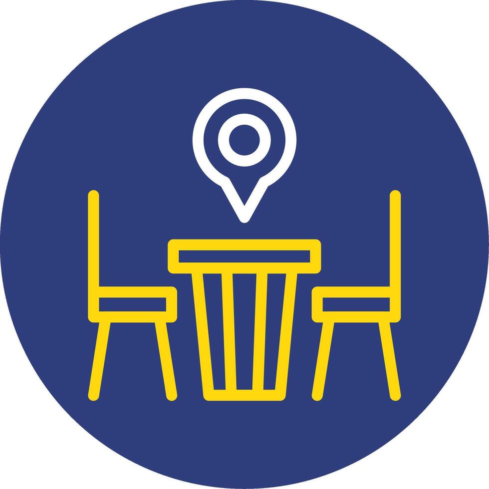 Restaurant Table Dual Line Circle Icon vector