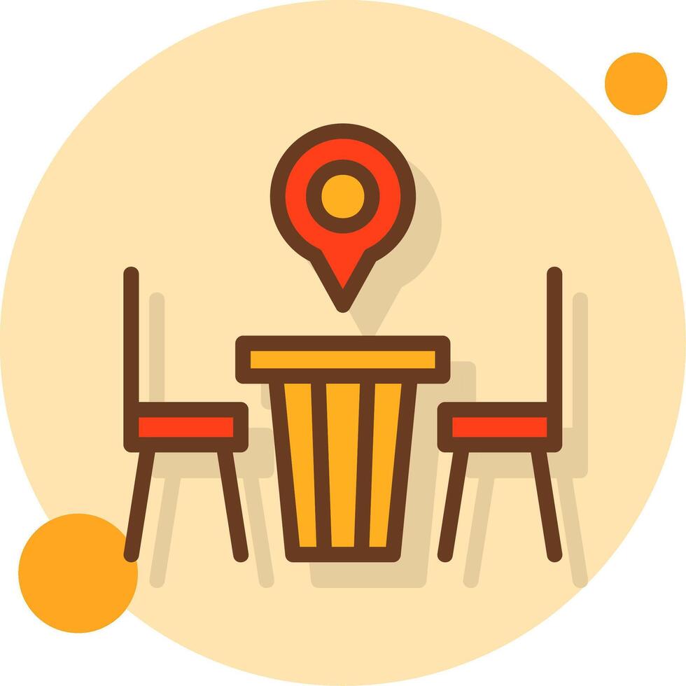 Restaurant Table Filled Shadow Circle Icon vector