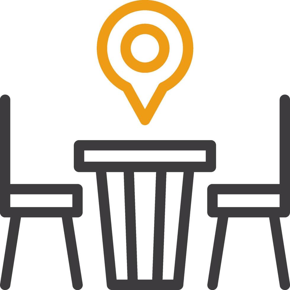 Restaurant Table Line Two Color Icon vector
