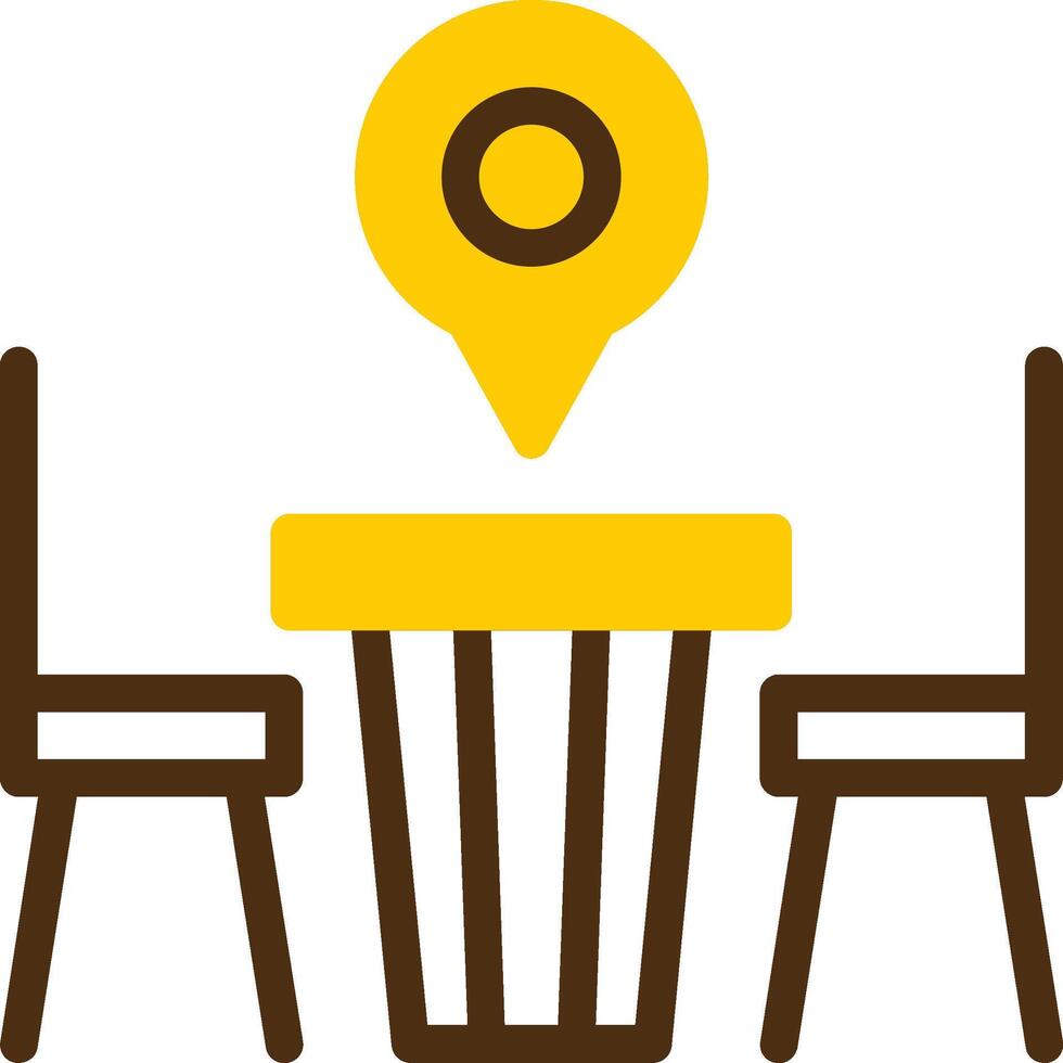 Restaurant Table Yellow Lieanr Circle Icon vector